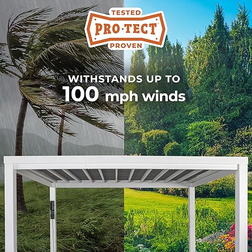 Miniatura 4 de Backyard Discovery Windham - Kit moderno de pérgola de acero galvanizado de 14 x 12 pies con toldo tipo vela, durabilidad para todas las estaciones