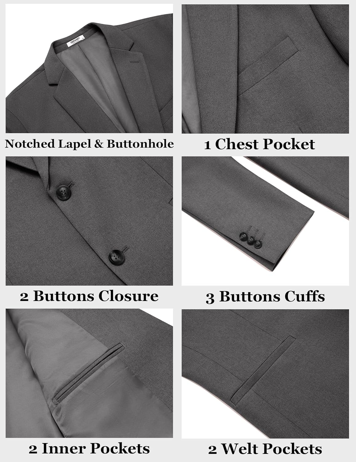 COOFANDY Men's Casual Blazer Slim Fit Two Buttons Sport Coat Lightweight Suit Jacket - Image 6