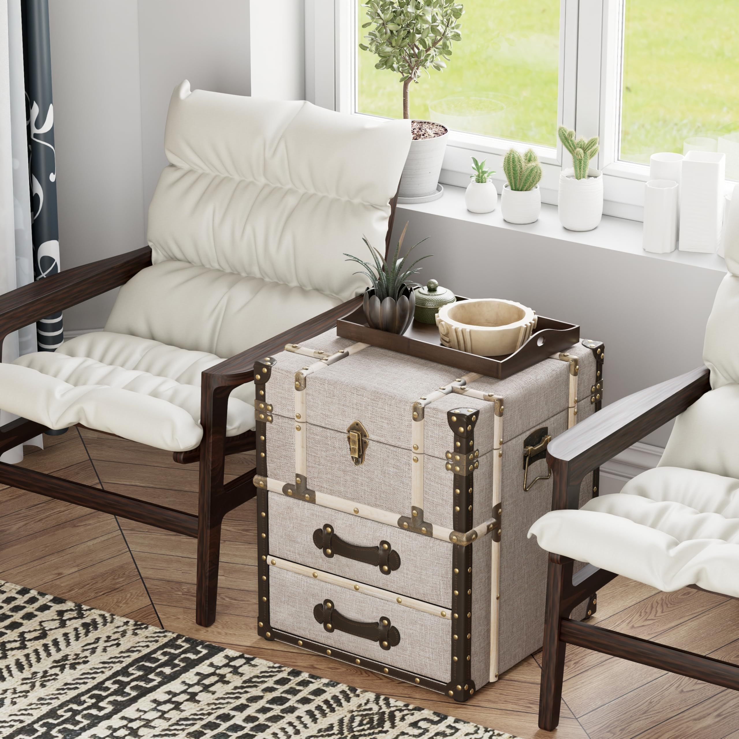 Amazon.com: Aoikax Vintage Storage Chest with Buckle Hinged Top