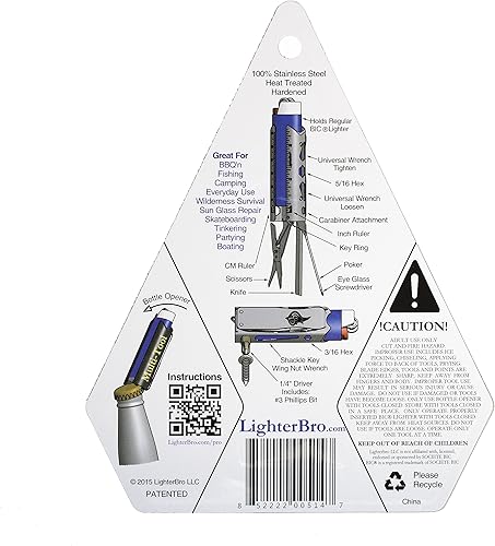 Miniatura 6 de LighterBro Funda para encendedor profesional, multiherramienta, acero inoxidable 420, se adapta fácilmente a tus encendedores favoritos, incluye