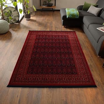Afgan T rkmen Otantik Desenli Dokuma K rm z  Oturma Odas  Salon Mutfak Hal s  Yolluk 0024A