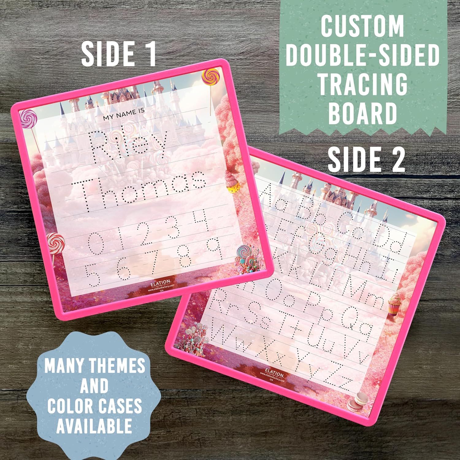 Kid's Name Tracing Board | Dry Erase Letter Tracing | Reusable Name Board | Alphabet Letters | Personalized | Candy Theme