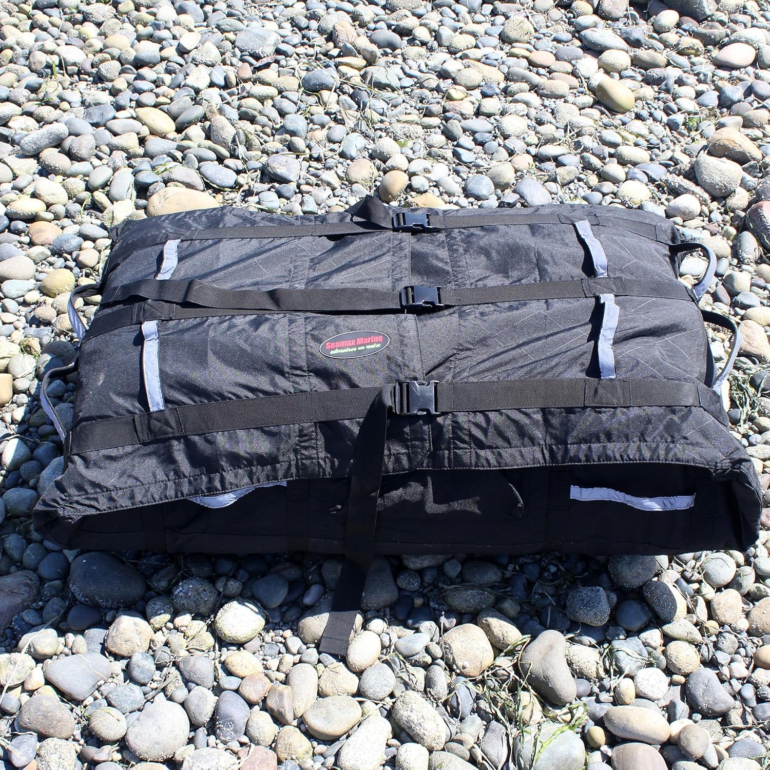 Seamax 12.5ft Inflatable Boat, 6-Person Capacity, Max 25HP Motor, Heavy-Duty PVC for Outdoor Recreation Use, Fishing & Cruising – Dark Grey