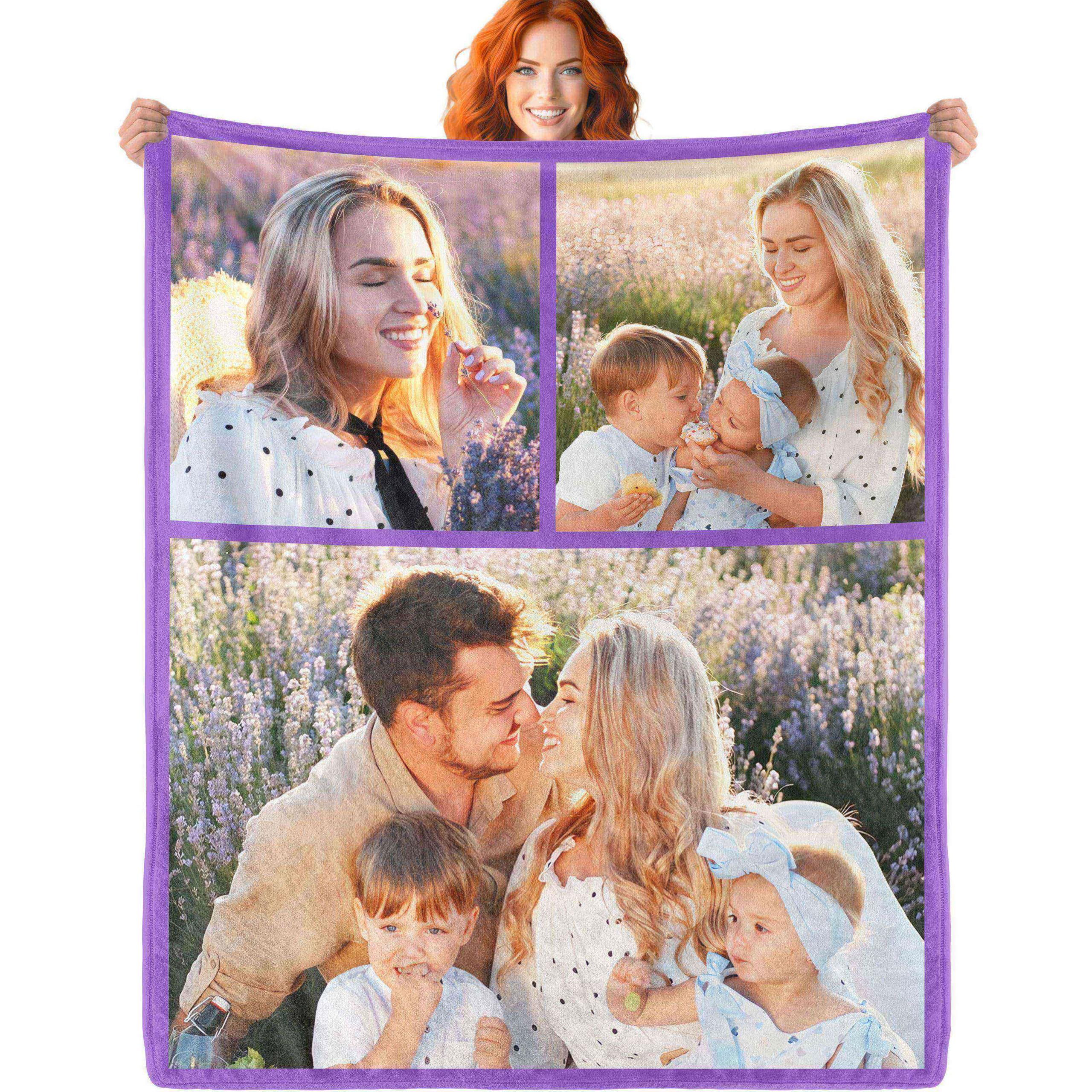 Ericat Photo 3 Personalised Blanket With Photo Text Custom Blanket Customised Blanket Throws Customisable Blanket Picture Blankets Customized Valentines Day Gifts For Mom Dad Couple Girlfriend Boyfriend