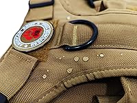 Vista 6 de Arnés táctico para perros grandes, arnés táctico para perros grandes, arnés ajustable sin tirones con asa, arnés de pecho chaleco para perro