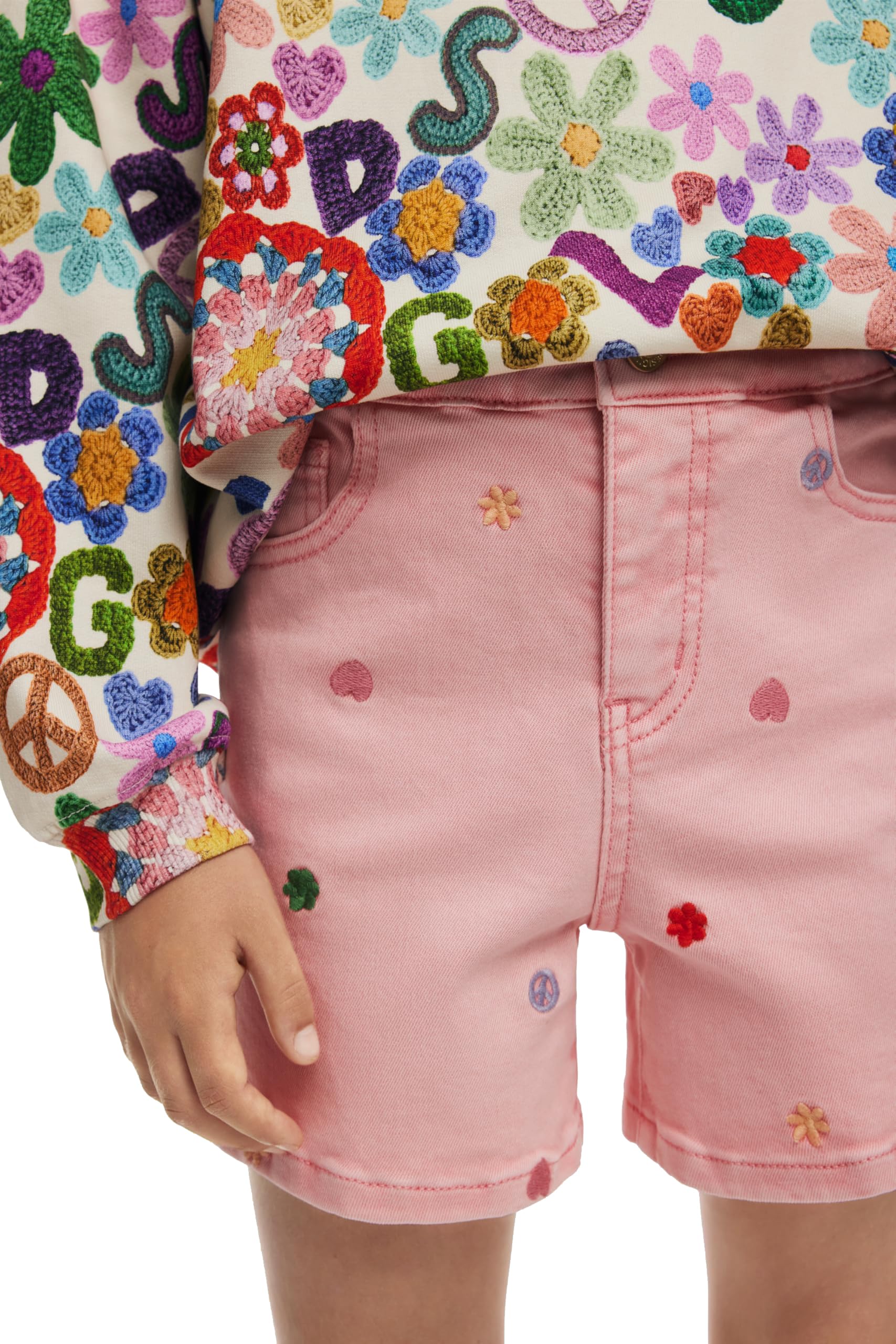 Desigual Pant_flower - Spodnie Dziewczynki