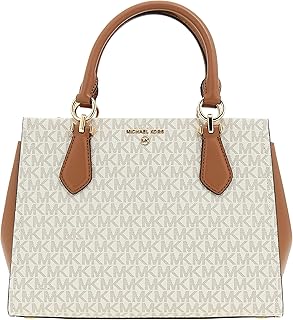 Michael Kors Marilyn Medium Satchel, Vanilla/Acorn