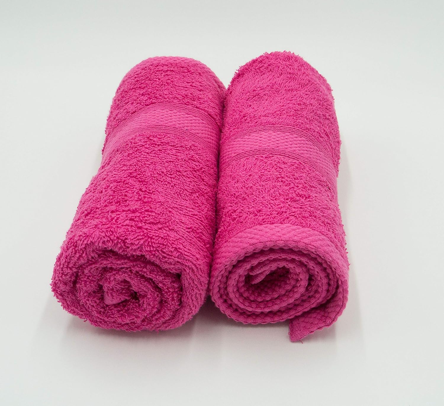 Lex's Linens Pack of 2 100% Combed Cotton Hot Pink Bath Towels, 2 x Bath Towel 70 x 125 cm