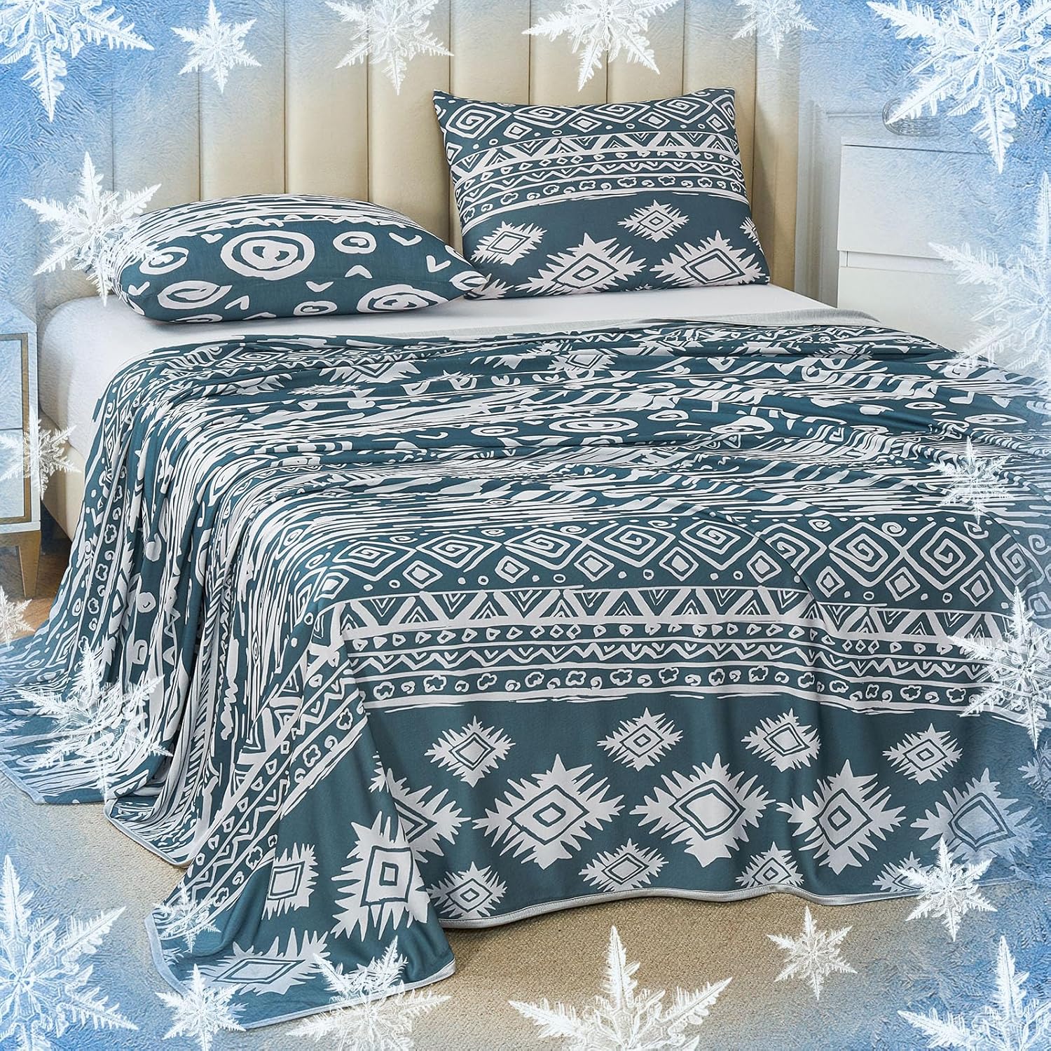 YIYEA Cooling Blanket, Arc-Chill Q-Max>0.5 Cool Blanket with Double Sided Cold Effect, Lightweight Summer Cooling Blanket Queen Size, Absorbs Heat to Keep Body Cool for Hot Sleepers, 90" x 90"