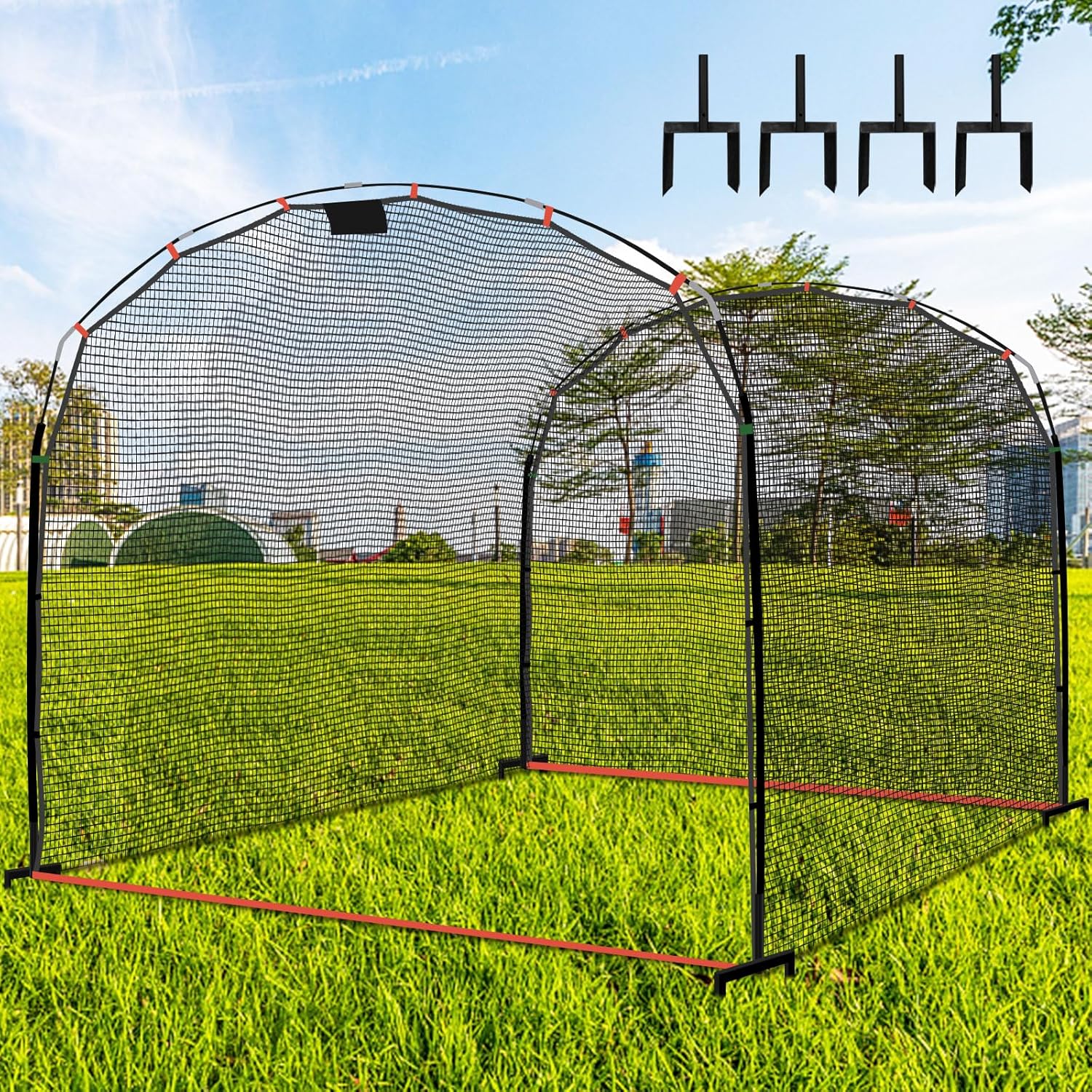 Baseball Softball Portable Batting Cage Net, Outdoor Baseball Batting Cages for Backyard with Frame and Net for Home Bat Cage, Indoor Small Backyard Softball Baseball Batting Cage Netting