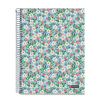 Miquelrius Fashion 4 Subject Premium Spiral Notebook, Sweet Soul Design Cover, 8.5" x 11", 7mm College Rule, 130 Perforated Sheets 30 Colored Sheets/Subject