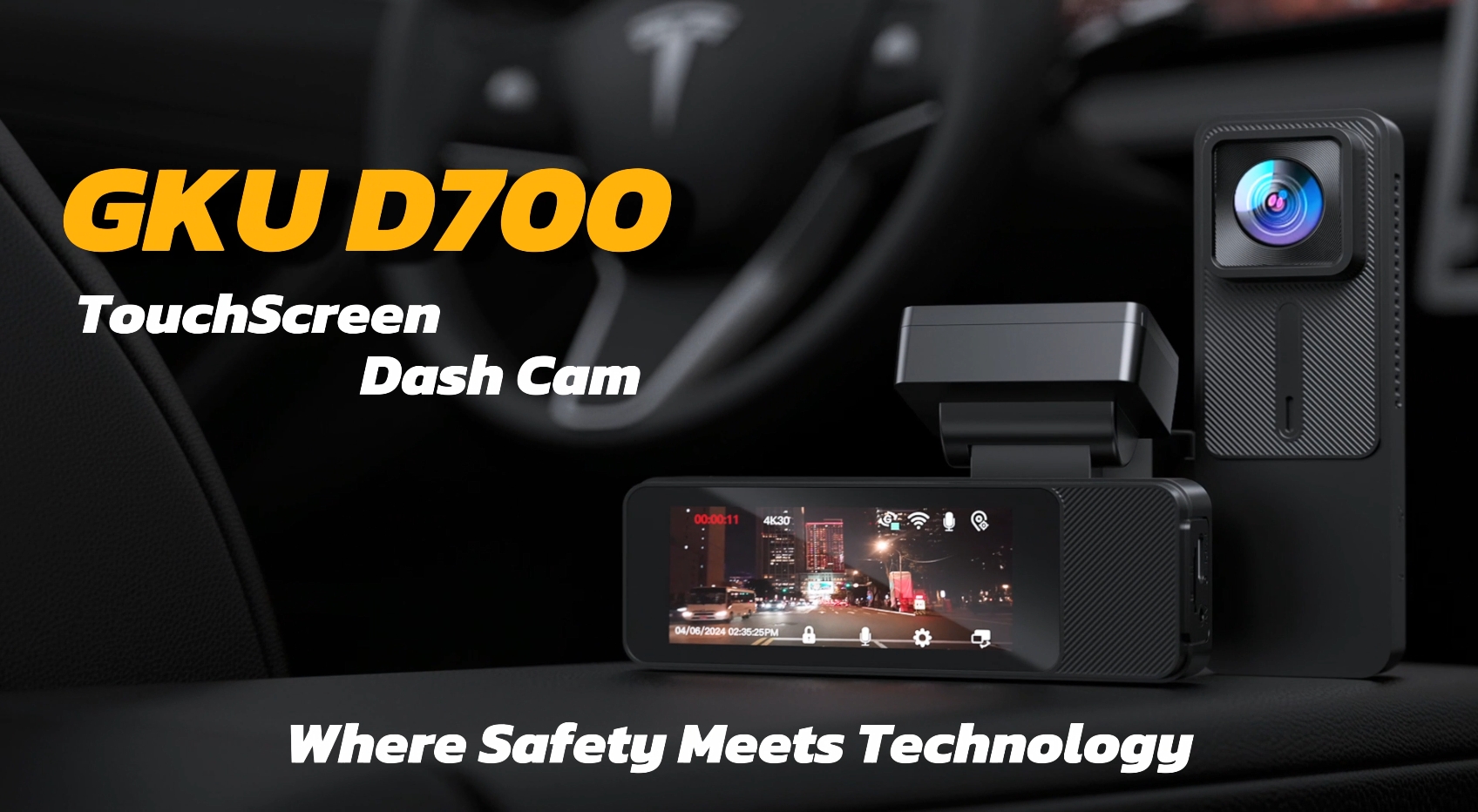 GKU Dashcam Auto Vorne Hinten, 4K/2,5K mit Touchscreen 3,18 Zoll
