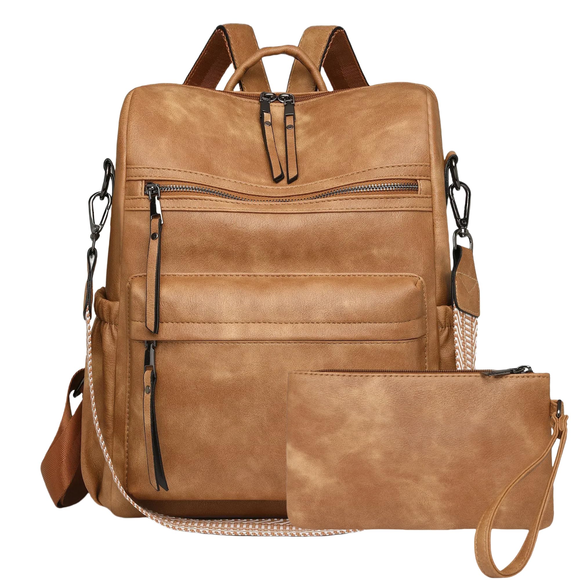 Borsa a tracolla da donna in pelle, da viaggio, Giallo-albicocca, Medium, Zaino da donna alla moda | Zaino alla moda, zaino multiuso per uso quotidiano a tracolla media per le donne