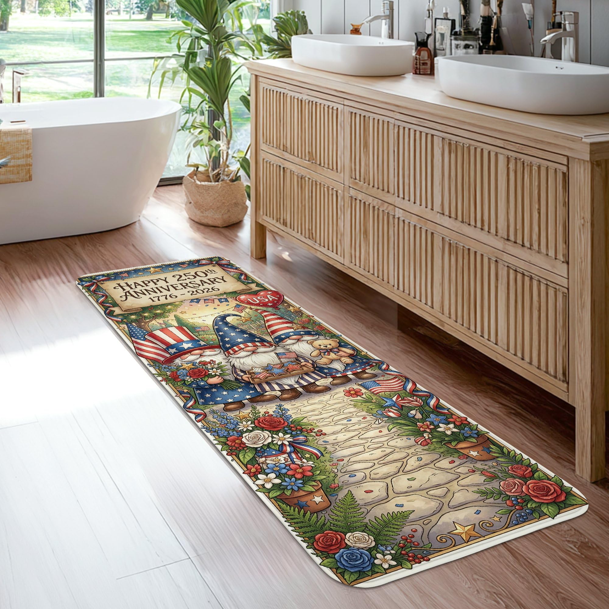 Tapis de couloir Gnomes anti-tache en éponge pour protéger le sol de la cuisine