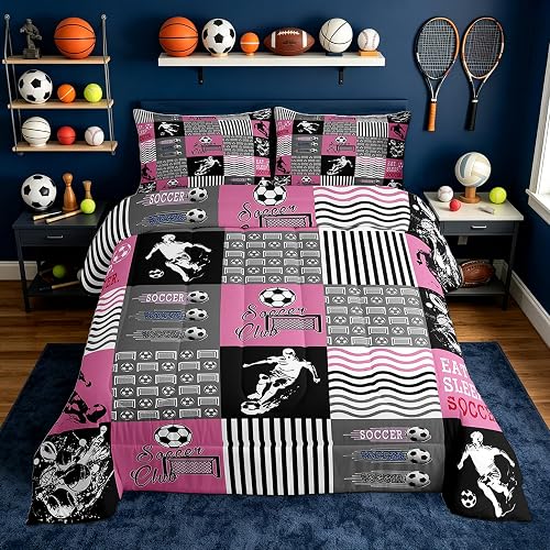 Feelyou Football Comforter Set Full Size for Kids Teens Girl