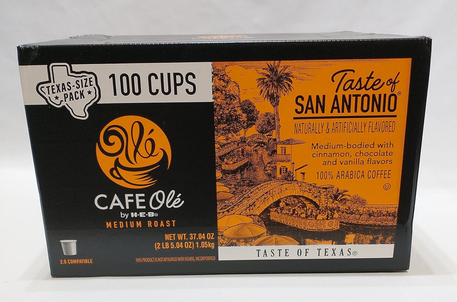 Cafe Ole Taste of San Antonio single serve pods 100 count