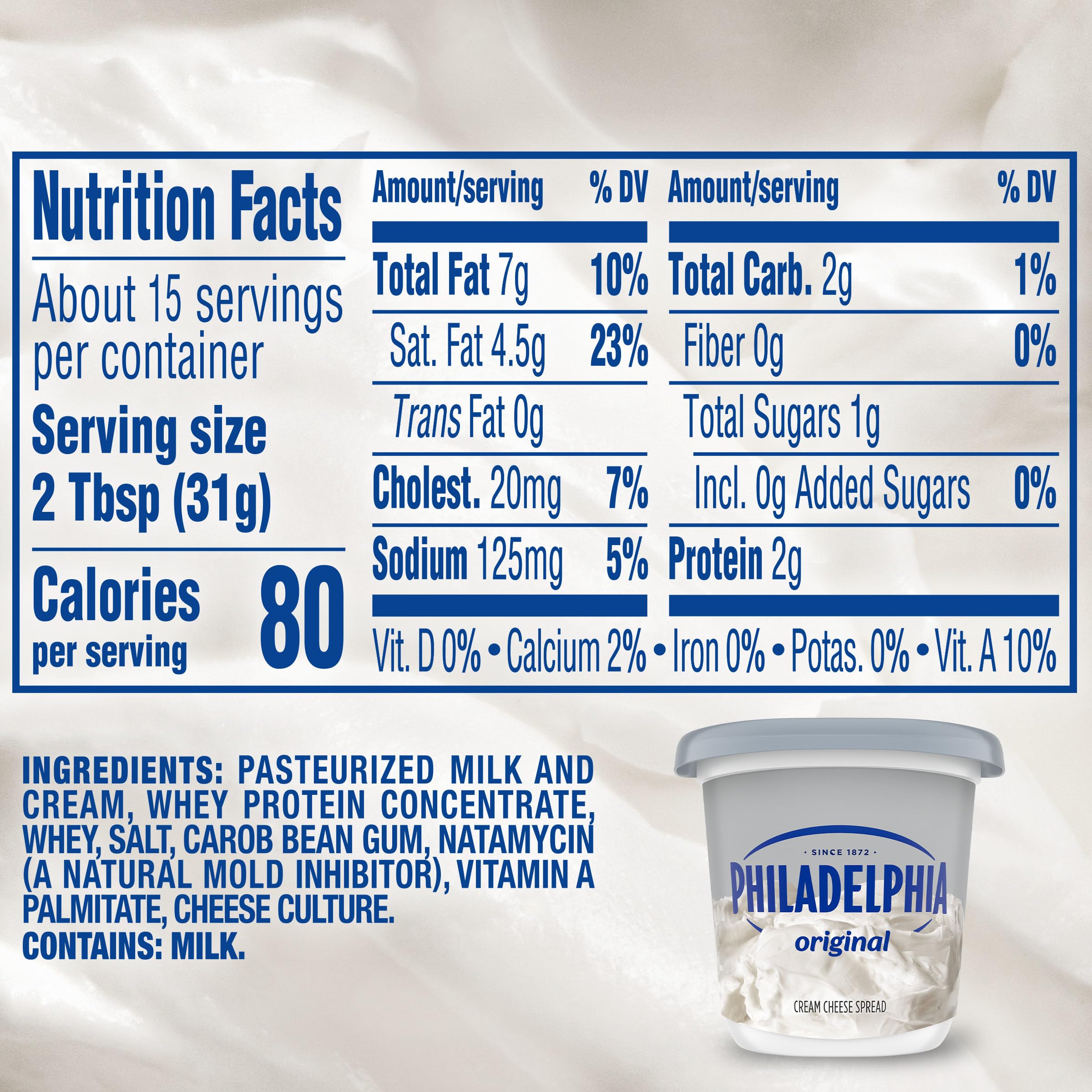 Philadelphia Cream Cheese Spread 1 Tub for Smooth Spreadable Mornings Original No Artificial Preservatives Flavors or Dyes 16 — view 2