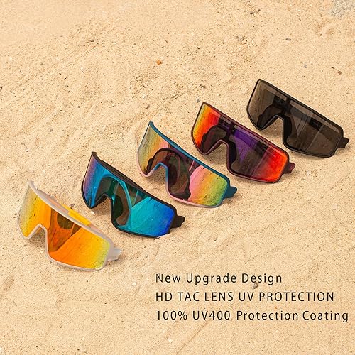 Miniatura 2 de MAXJULI Lentes de sol polarizados para hombres y mujeres, resistentes al viento, para deportes al aire libre, ciclismo, correr, protección UV400,