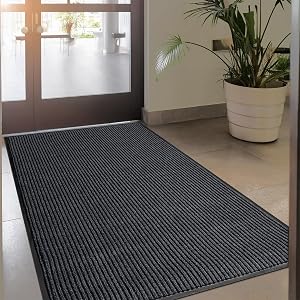 LuxUrux® Durable Rubber Door Mat - Heavy Duty, Indoor/Outdoor, Easy Clean, Waterproof, Patio, Garage - Commercial Floor Mat for Entry (Charcoal, 2' x 3' (Runner))