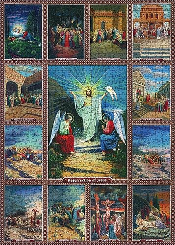 Rompecabezas de Pascua de Jesús para adultos de 1000 piezas, rompecabezas de cruz de Jesús, rompecabezas de religión católica, rompecabezas