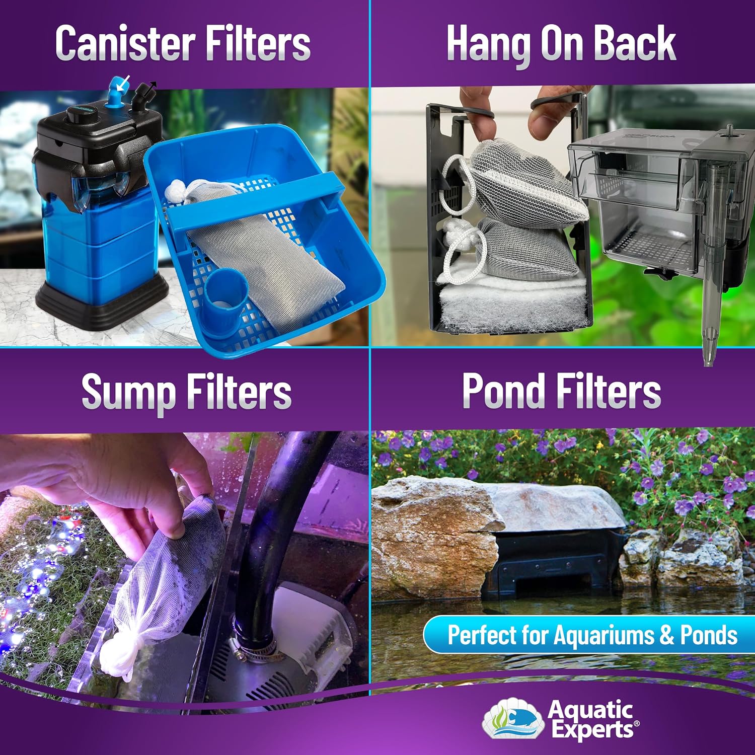 Aquatic Experts Carbon 5.5 with 3-Pack Fine Mesh Bag - 8"x12" and Polishing Pad 100 Micron Value Pack