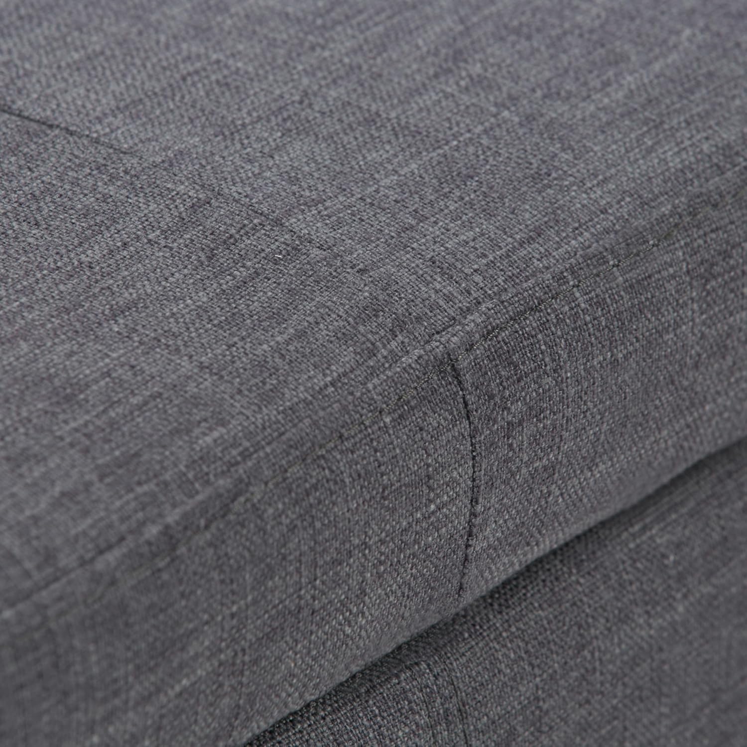 SIMPLIHOME Castleford Storage Ottoman - 48 inch Wide Upholstered Linen Look Fabric Rectangle Storage Ottoman Bench in Slate Grey, Contemporary Tufted Ottoman for Living Room with Lift-Up Lid