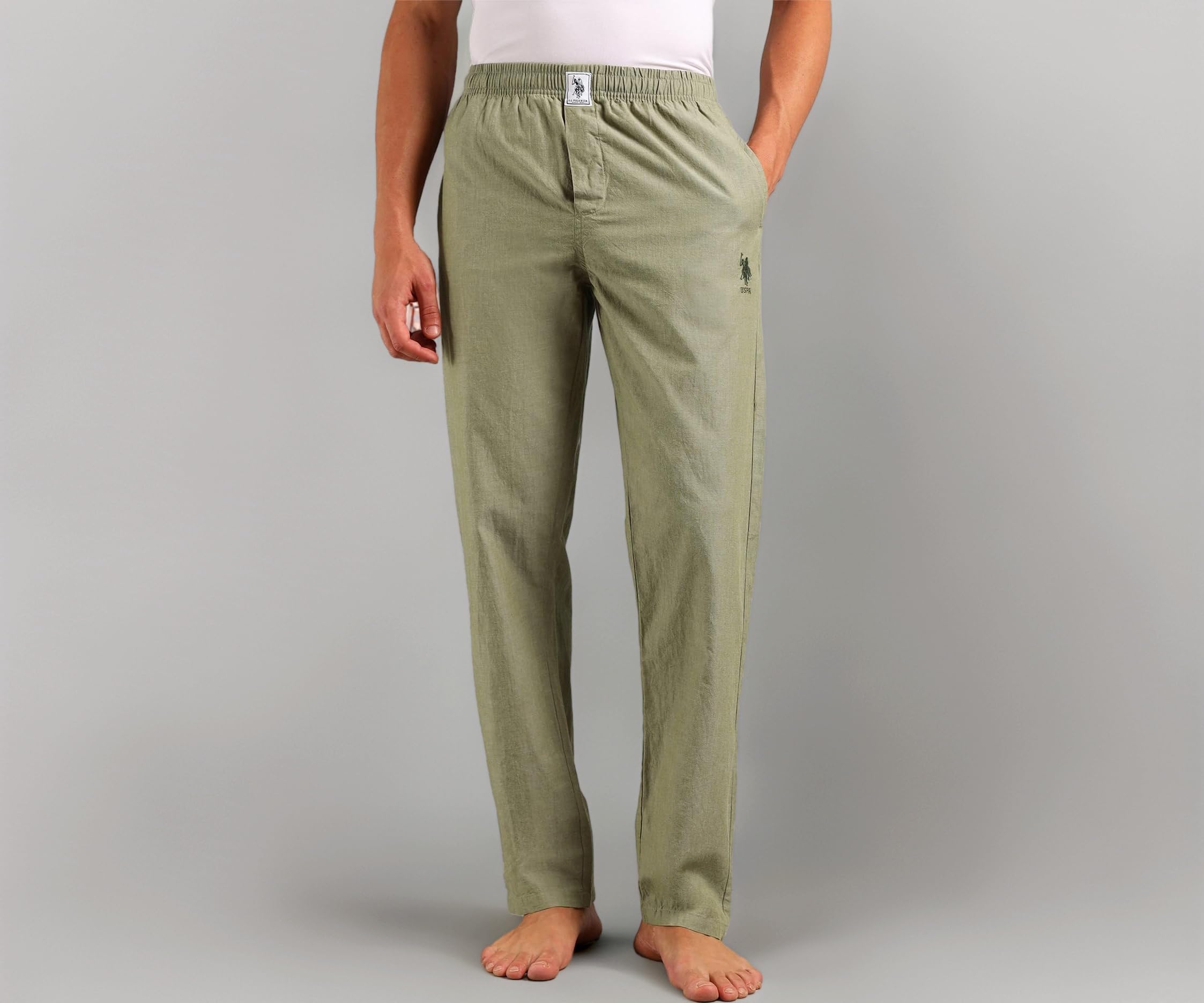 U.S. POLO ASSN. Men Comfort Fit Solid Cotton I658 Lounge Pants - Pack of 1