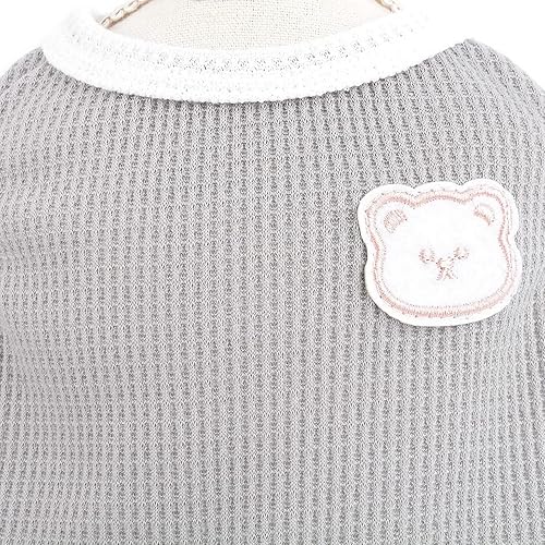 Miniatura 20 de SMALLLEE_LUCKY_STORE Linda camiseta de punto gofre con oso para cachorros, para perros pequeños y medianos, gatos, niños y niñas, camiseta elástica