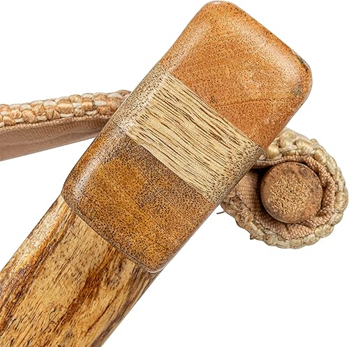 Miniatura 5 de Creative Co-Op Taburete plegable moderno de madera y yute, natural y marrón