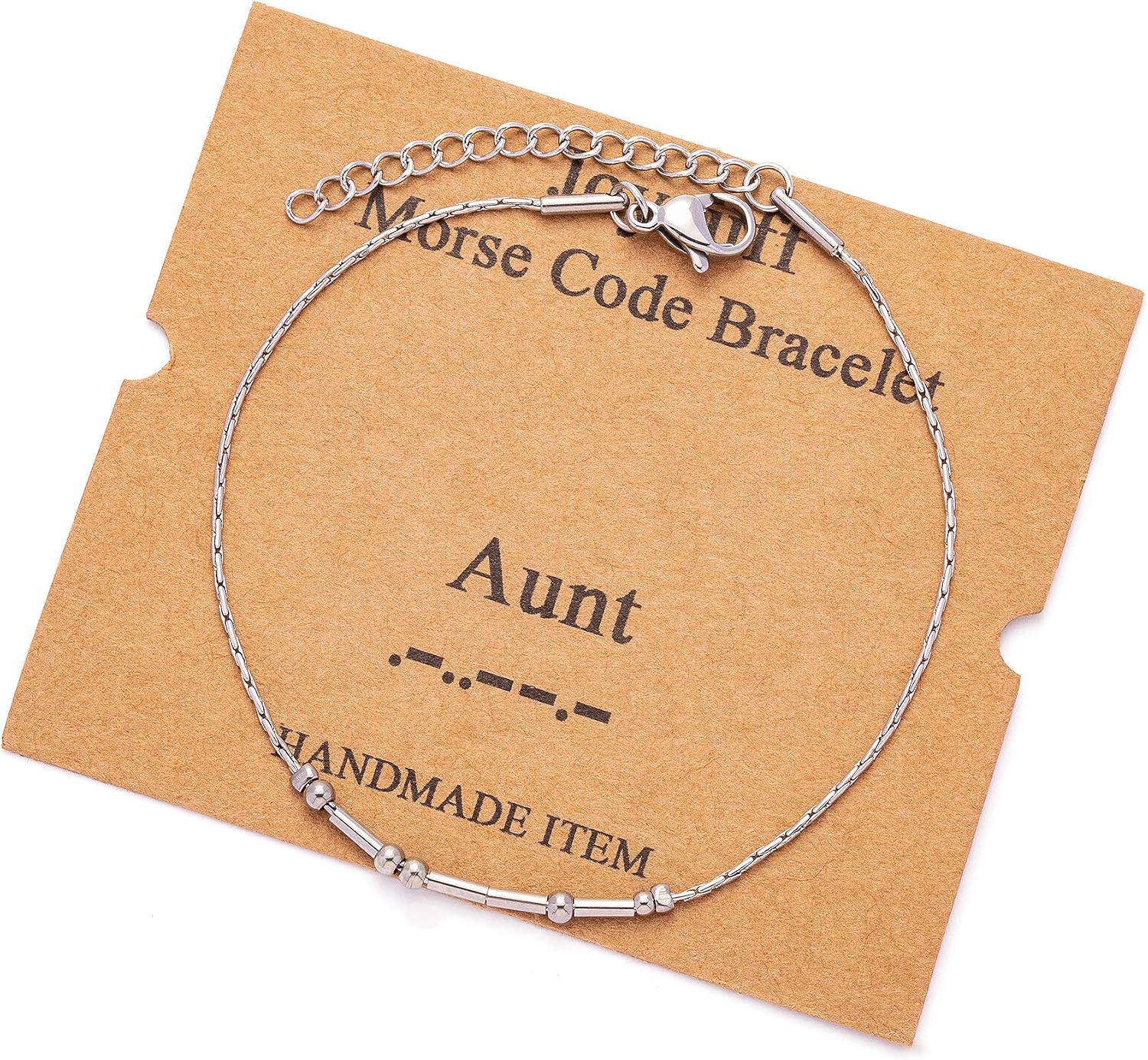 JoycuFF Inspirational Morse Code Bracelets for Women Silver Beads Jewelry Encouragement Mantra Gifts for Her