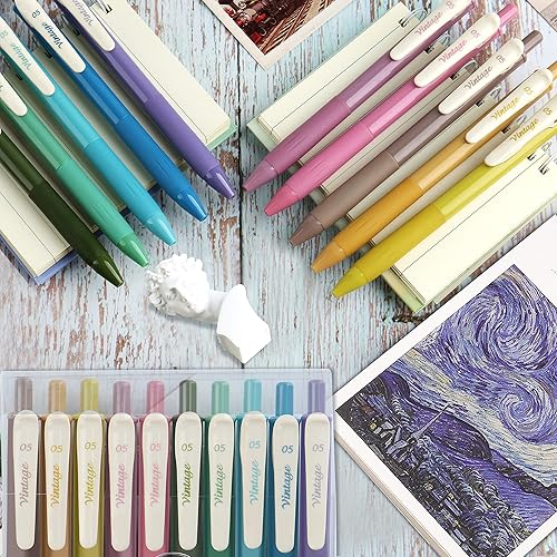 Miniatura 4 de 10 bolígrafos de tinta de gel de colores STAPENS bolígrafo de gel de punta fina de 0020in con tinta de secado rápido bolígrafos retro para diario