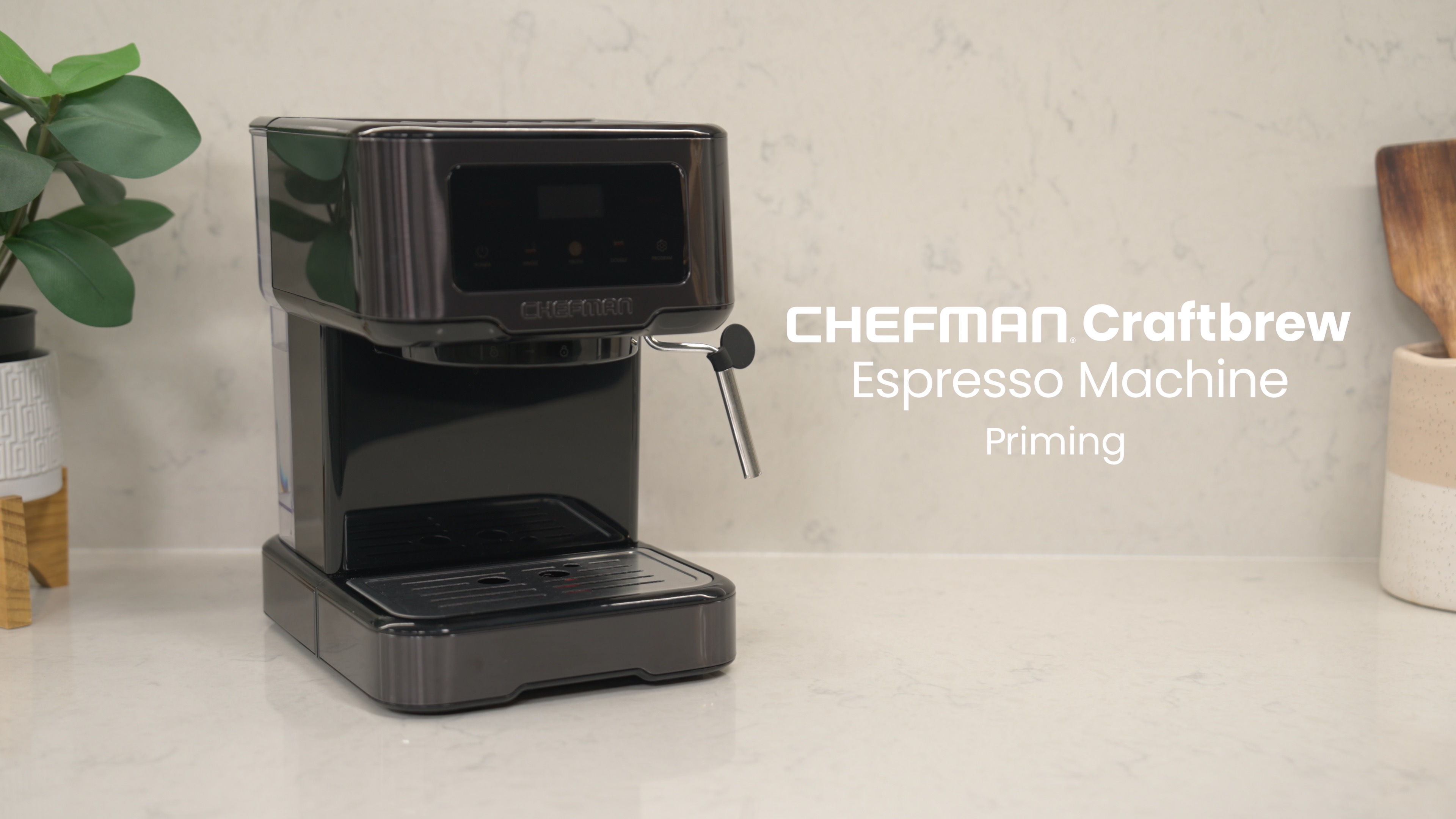 Produktbild von Chefman CraftBrew Siebträger – 15 Bar, Digital-Touch, Dampfstab, 1,5 L Tank – Espresso, Cappuccino, Latte Einfach Gemacht