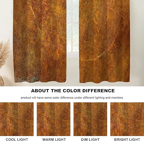 Miniatura 1232 de Cenefas de cocina modernas con patrón de cobre marrón dorado para ventanas, cenefas opacas abstractas de marcas de arañazos y cortinas opacas