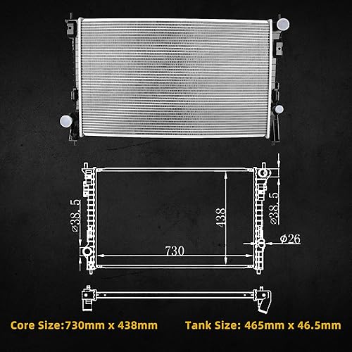 Miniatura 12 de DWVO Radiador compatible con 1998-2005 Mercury Grand Marquis 2003-2004 Marauder 1998-2005 Lincoln Town Car 1998-2002 Ford Crown Victoria 4.6L V8