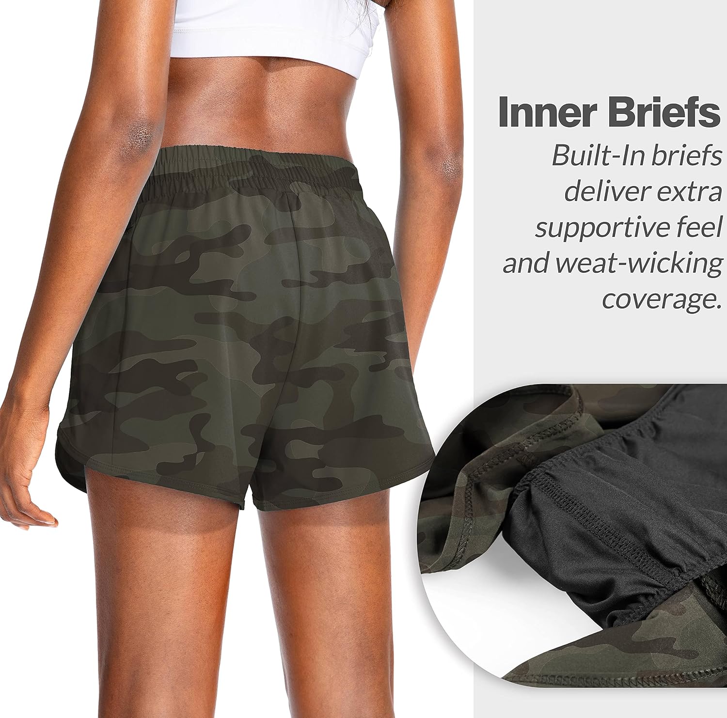  Womens Running Shorts with Zipper Pockets 3"/5" High Waisted Athletic Gym Workout Shorts for Women with Liner thumbnail