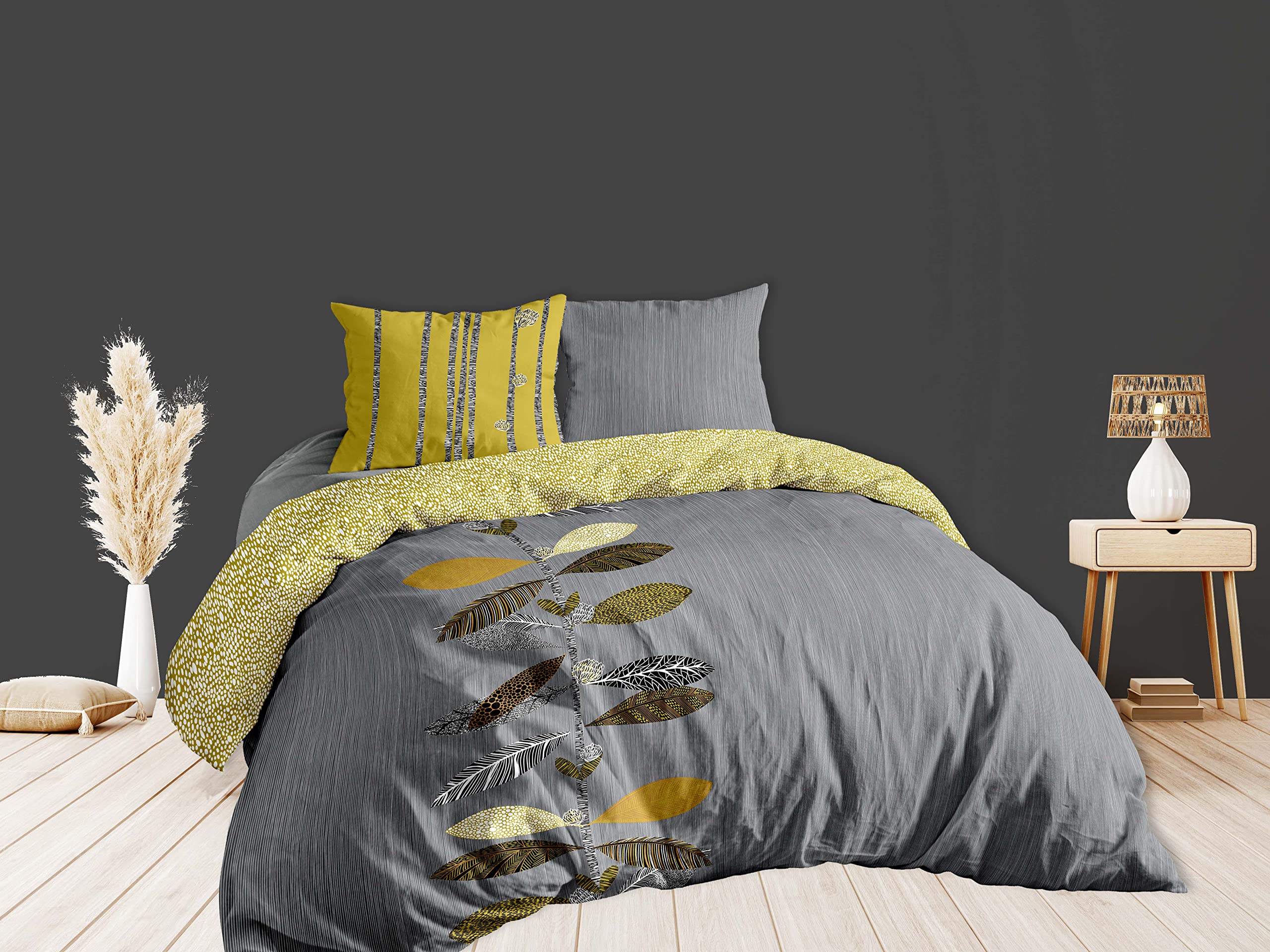 CALITEX Parure de lit GABELA 240x220 cm avec ses 2 taies d'oreiller assorties