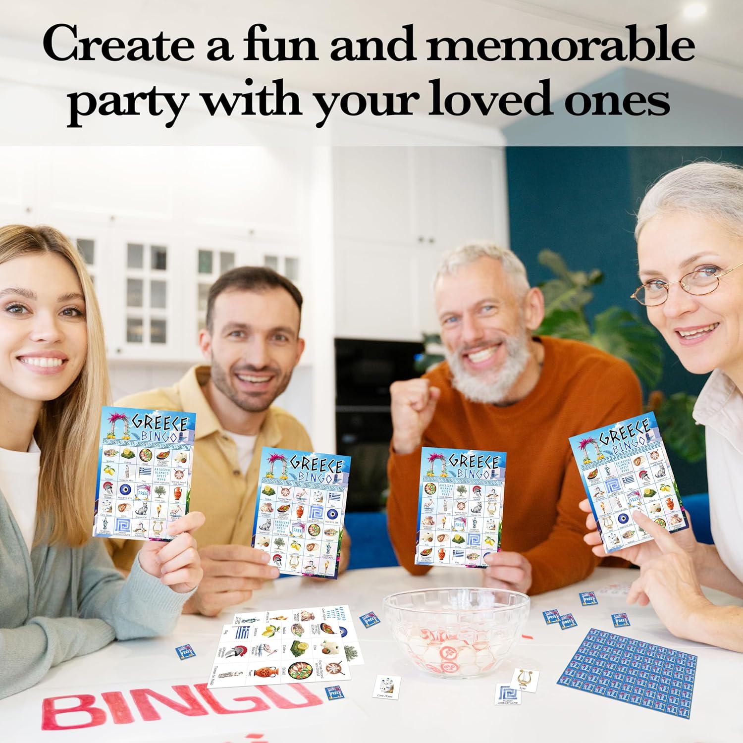 Greek Bingo Games, Greek History Travel Trip Bingo Cards, Retirement Journey Trip Party Bingo, Greek Theme Party Game for Adults Family, Christmas Party Activities, 24 Bingo Sets, A009