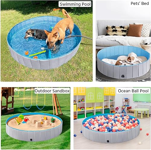 Miniatura 3 de YAHEETECH Plástico Plegable Duro, Gran bañera para perros, piscina colapsable, para Perros, Bañera para Mascotas, Perros, Gatos