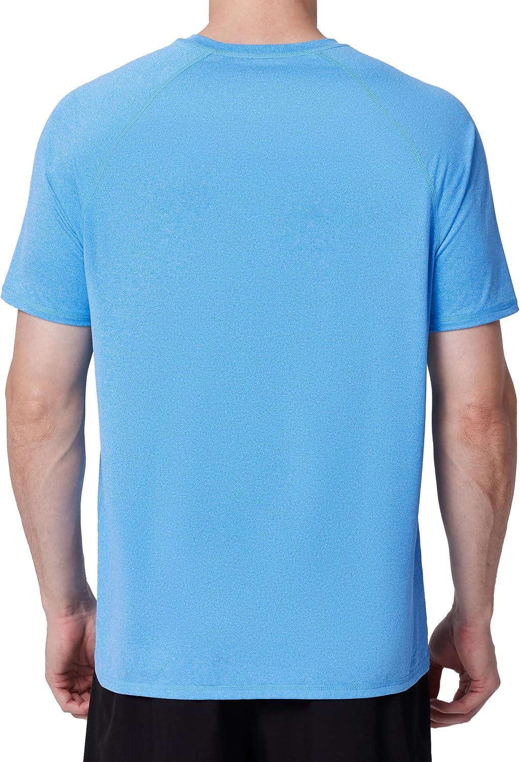 Men's UPF 50+ Swim Shirts, Sun Protection Short Sleeve Rash Guard, Quick Dry T-Shirt for Fishing and Surfing Grayish Blue