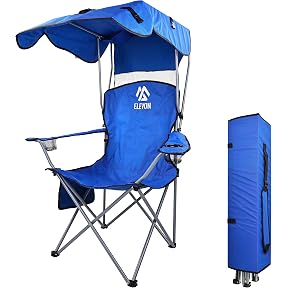 Kelsyus Original Foldable Canopy Chair for Camping, Tailgates, and Outdoor Events, Grey/Blue