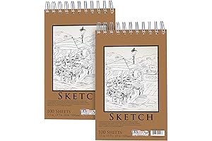U.S. Art Supply Top Spiral Bound Sketch Book 5.5" x 8.5"