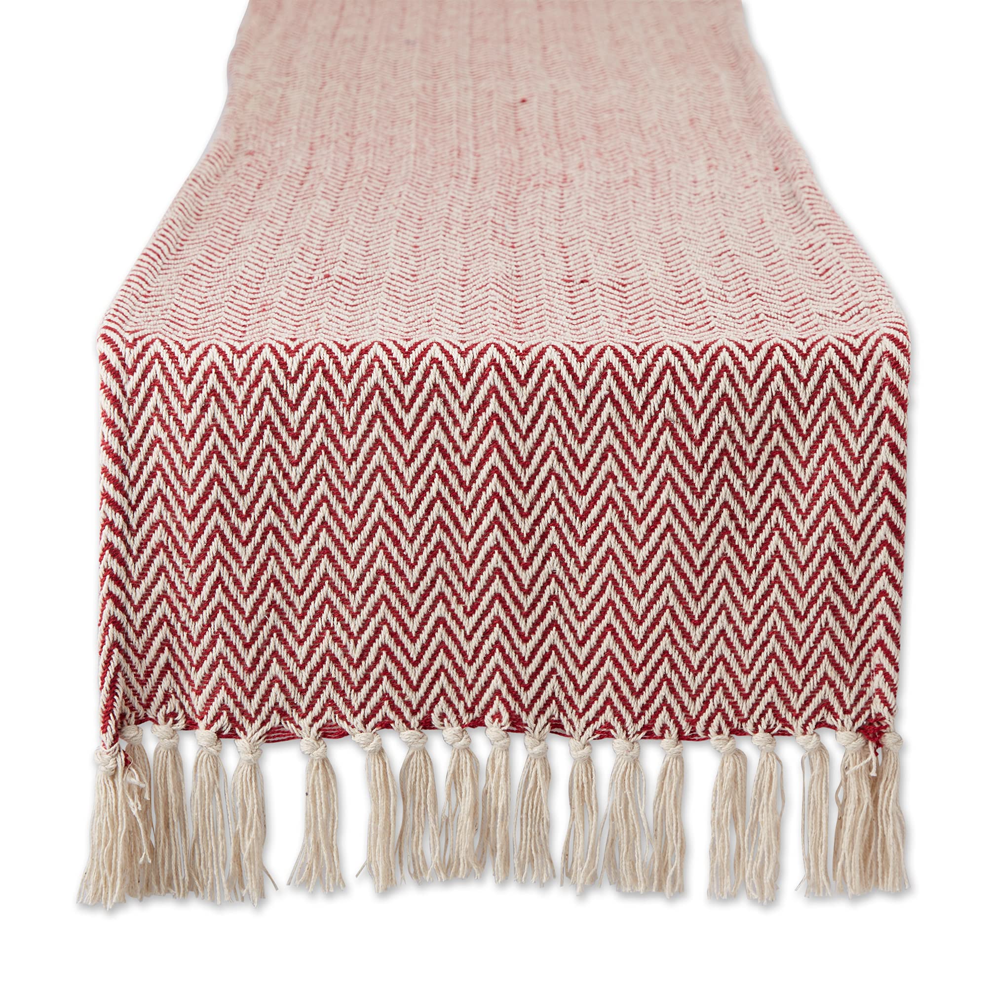 DII Woven Basic Tabletop Collection, Chevron Table Runner, 15x72, Barn Red, 15x72"