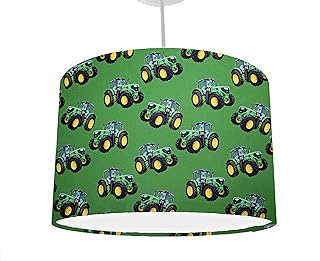 Green Tractor Lampshade, Choice of 20cm to 35cm Diameter, Farm Themed Bedroom, Toddler Bedroom Accessories Boys, Tractor Lampshade Kids Bedroom, Construction Room Decor, Boy Nursery Light Shade