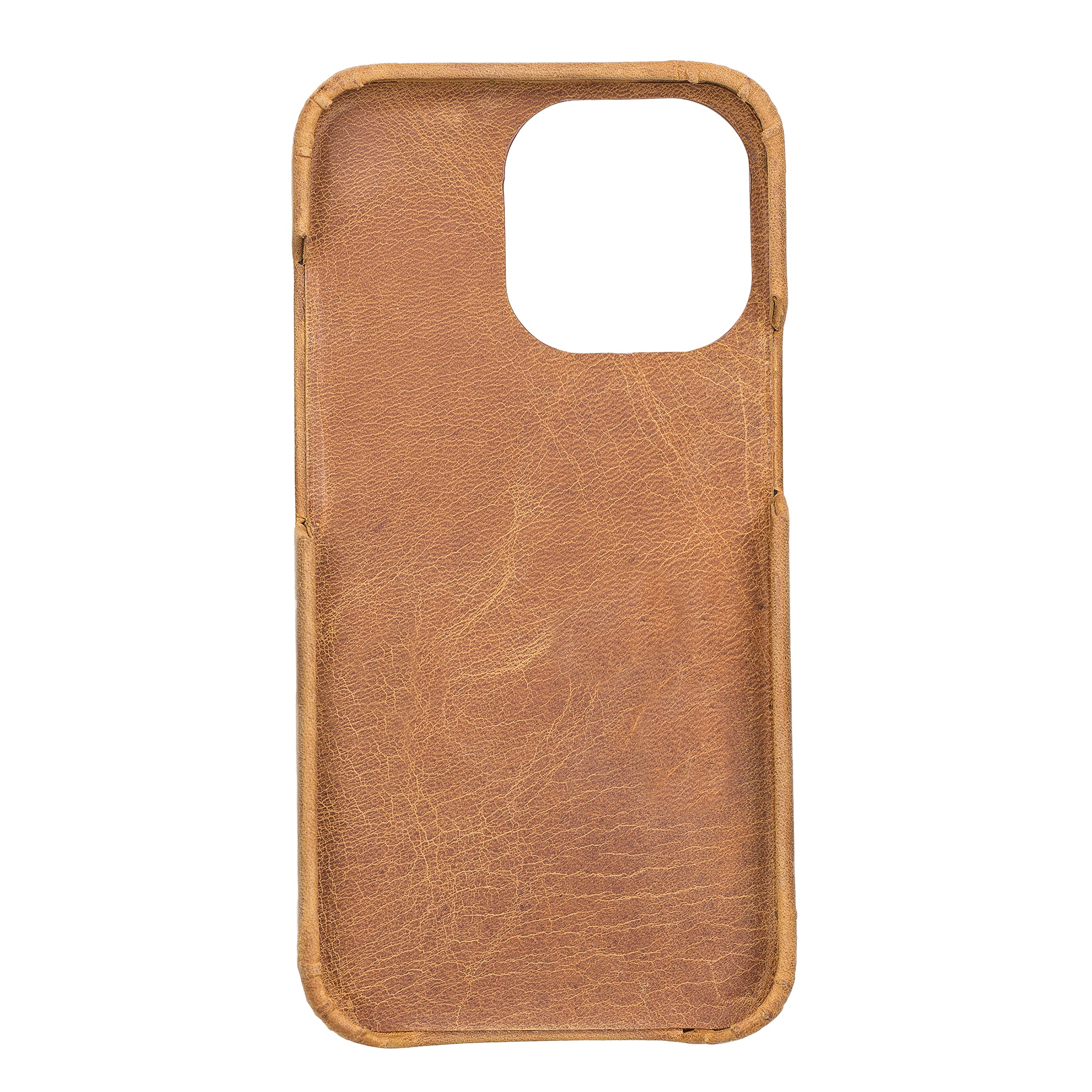 Solo Pelle Lederhülle kompatibel für iPhone 13 Pro in 6.1 Zoll abnehmbare Hülle (2in1) inkl. Kartenfächer für das original Apple iPhone 13 Pro (Vollleder Camel Braun)