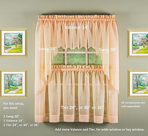 Vista 382 de Today's Curtain - Cortina Emelia de gasa original, panel de 84 pulgadas, negro, 60 pulgadas de ancho x 84 pulgadas de largo