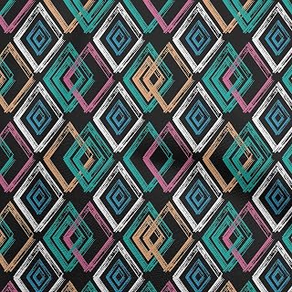Cotton Cambric Black Fabric Geometric Sewing Craft Projects Fabric Prints by Yard 42 Inch Wide-MJ