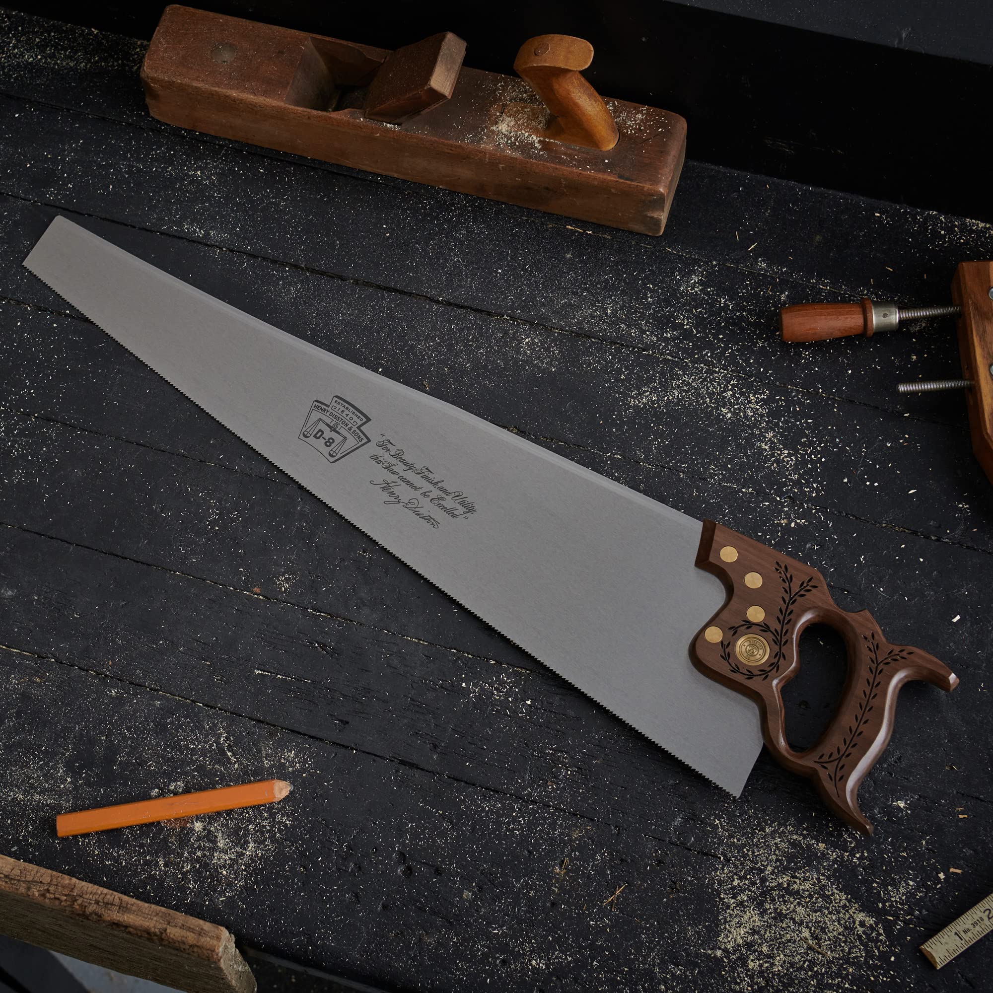 Disston Sierra de corte transversal profesional con mango de nogal de 66 cm para madera