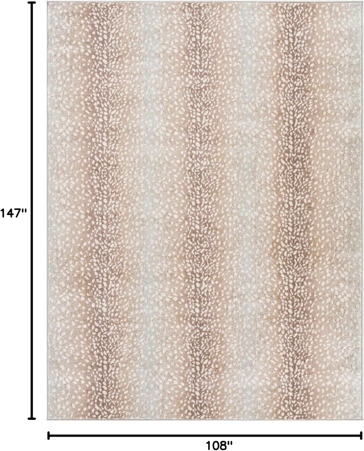 Livabliss Area Rugs - 9x12 Pablo Modern Antelope Print Tan Gray Rug for Living Room Bedroom - Large Animal Theme Non-Shedding Stain Resistant Carpet for Kitchen, Home Office (9' x 12'3")