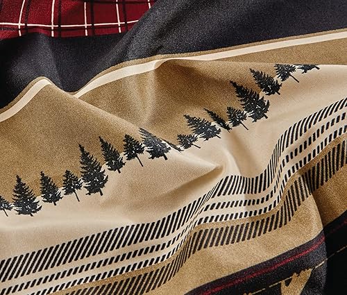 Miniatura 6 de Chezmoi Collection Juego de sábanas de microfibra con estampado de alces y ciervos rústicos de 3 piezas, tamaño individual