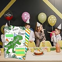 Vista 4 de Invitaciones de primer cumpleaños, tarjetas de invitación de fiesta de dinosaurios para niños y niñas, 20 invitaciones de relleno de doble cara